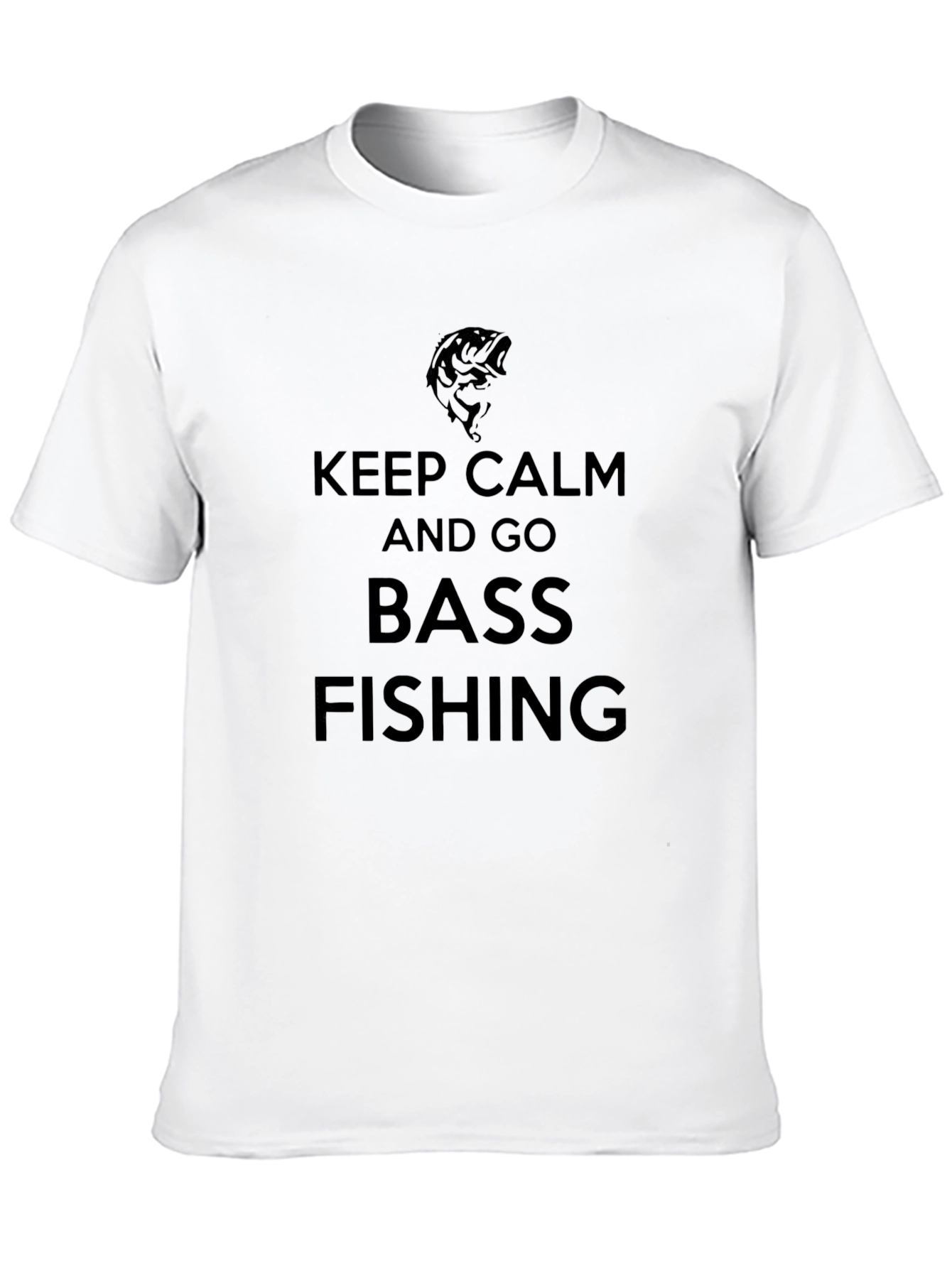 Keep Calm and Go Bass Fishing Black T-Shirt