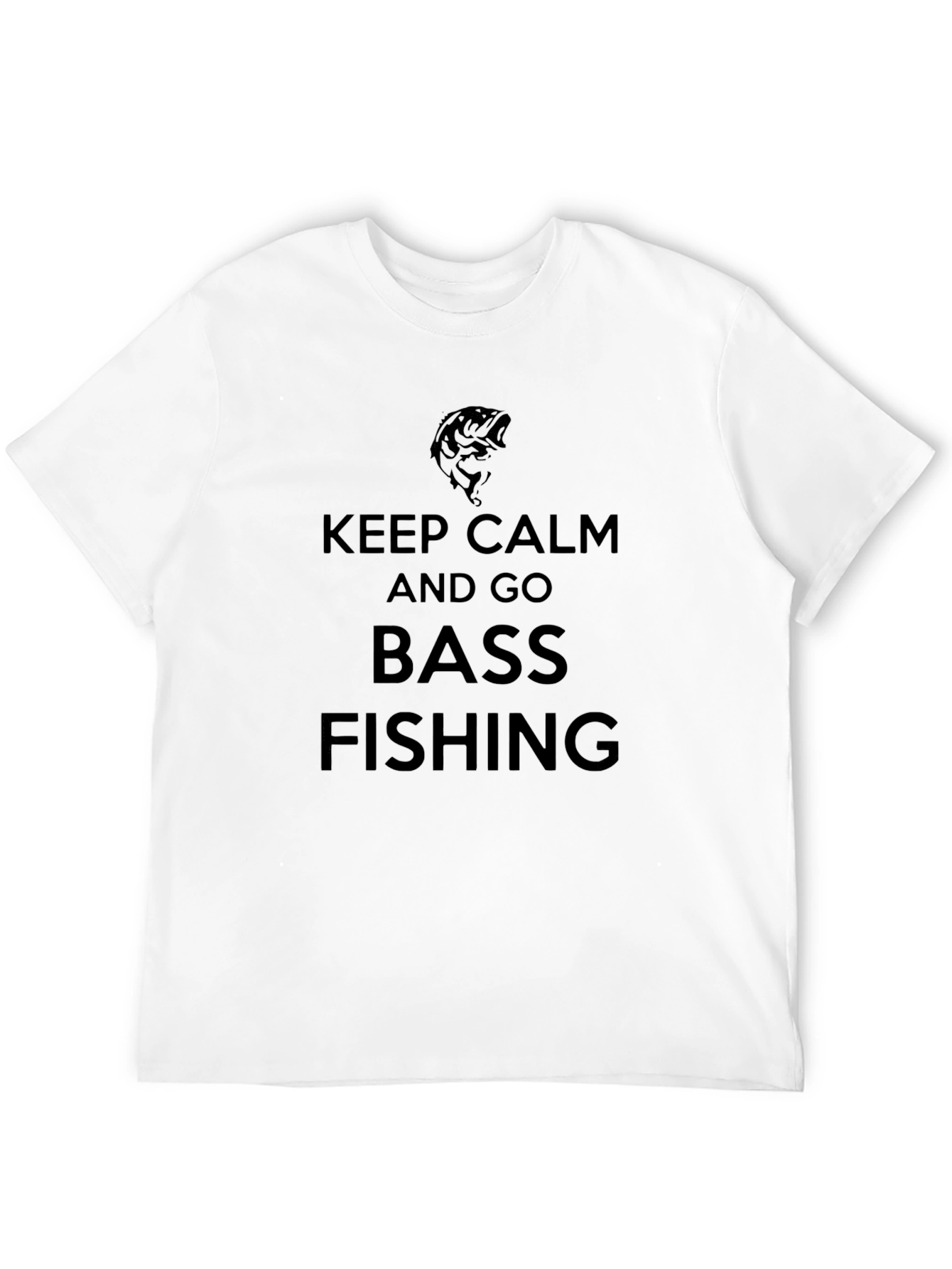 Keep Calm and Go Bass Fishing Black T-Shirt