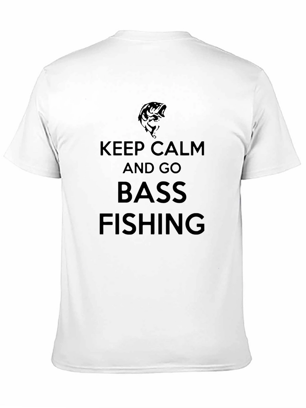 Keep Calm and Go Bass Fishing Black T-Shirt