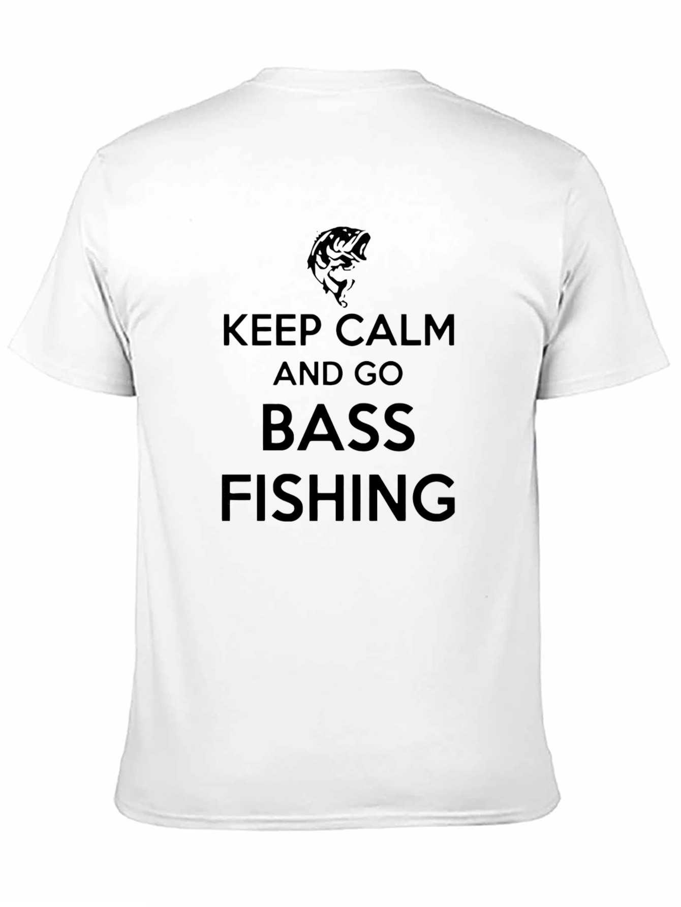 Keep Calm and Go Bass Fishing Black T-Shirt