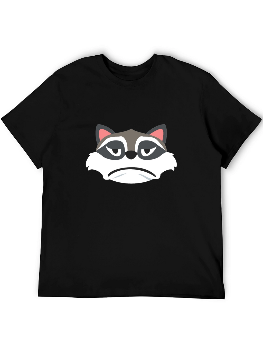 Grumpy Raccoon Graphic Tee - Soft Black Cotton