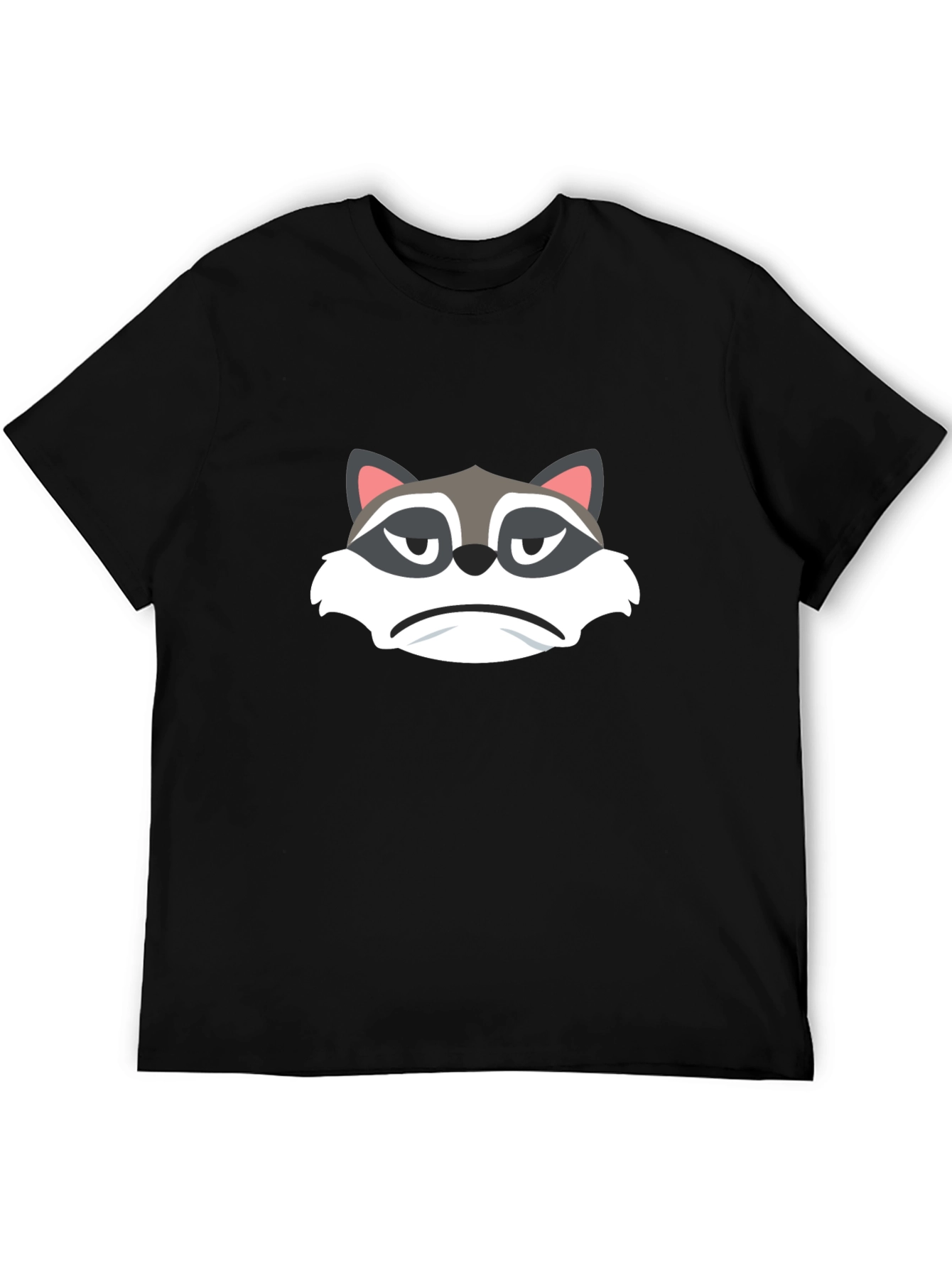 Grumpy Raccoon Graphic Tee - Soft Black Cotton