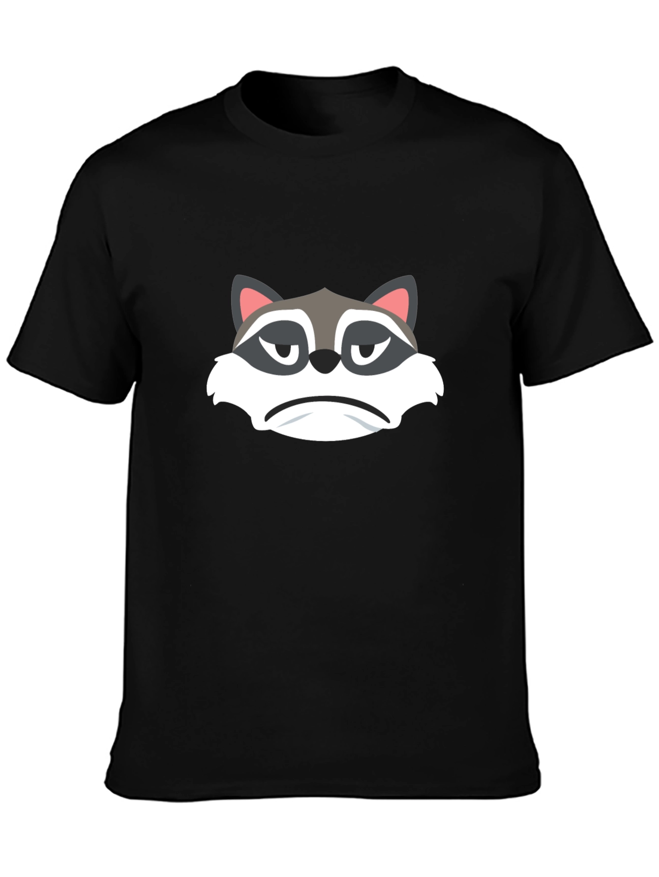 Grumpy Raccoon Graphic Tee - Soft Black Cotton