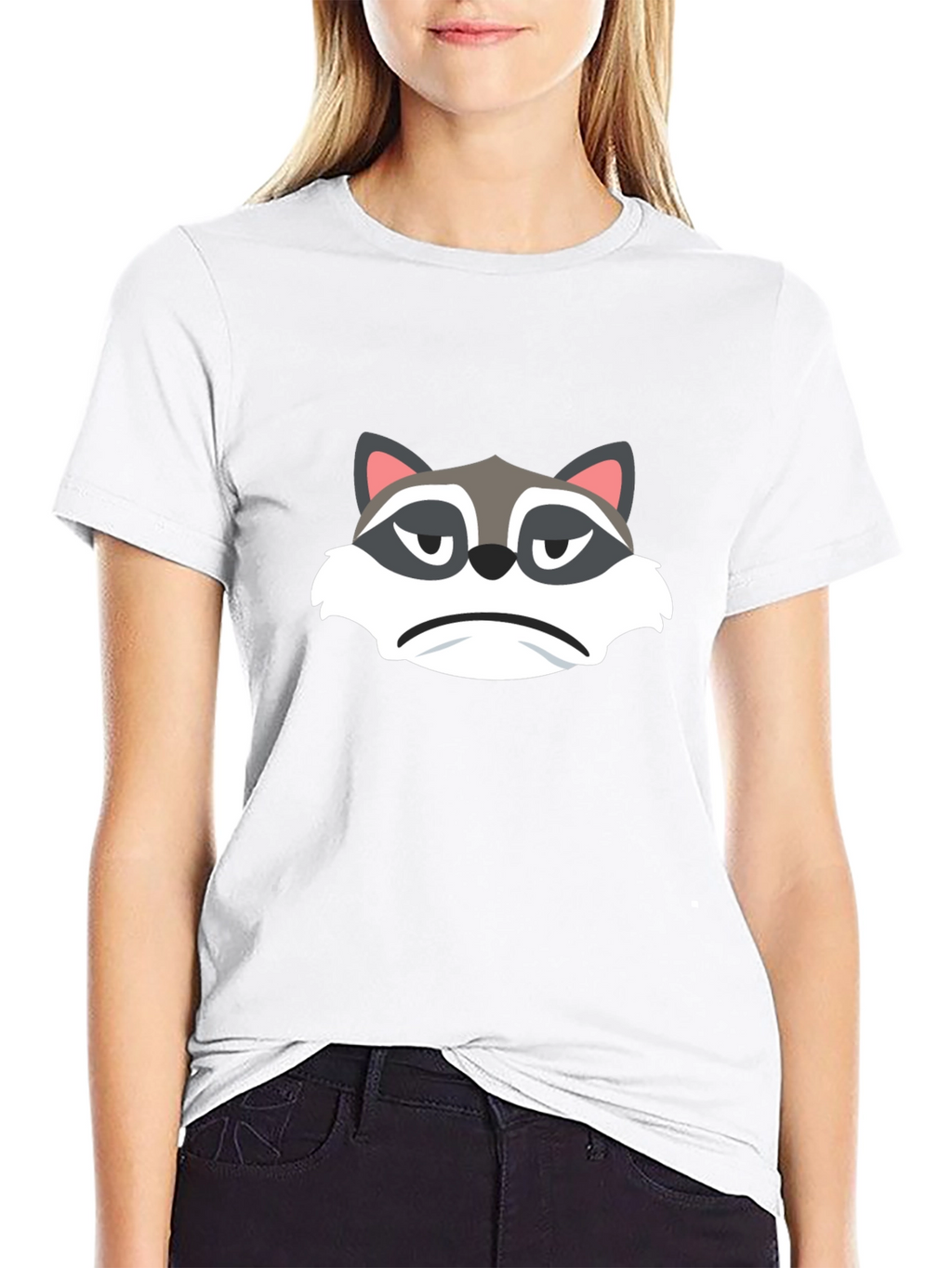 Grumpy Raccoon Graphic Tee - Soft Black Cotton