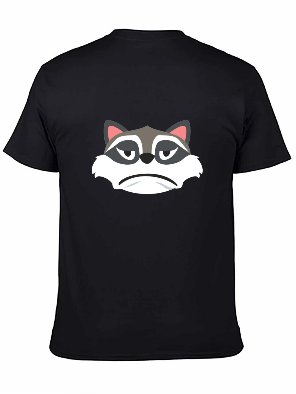 Grumpy Raccoon Graphic Tee - Soft Black Cotton