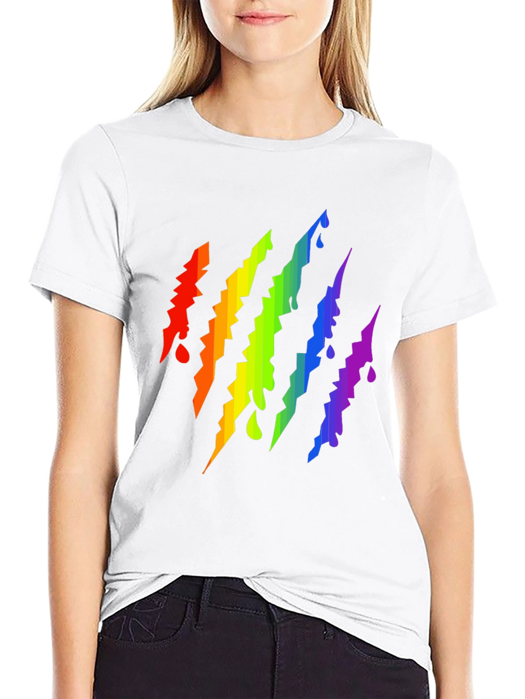 Rainbow Claw Mark Black T-Shirt