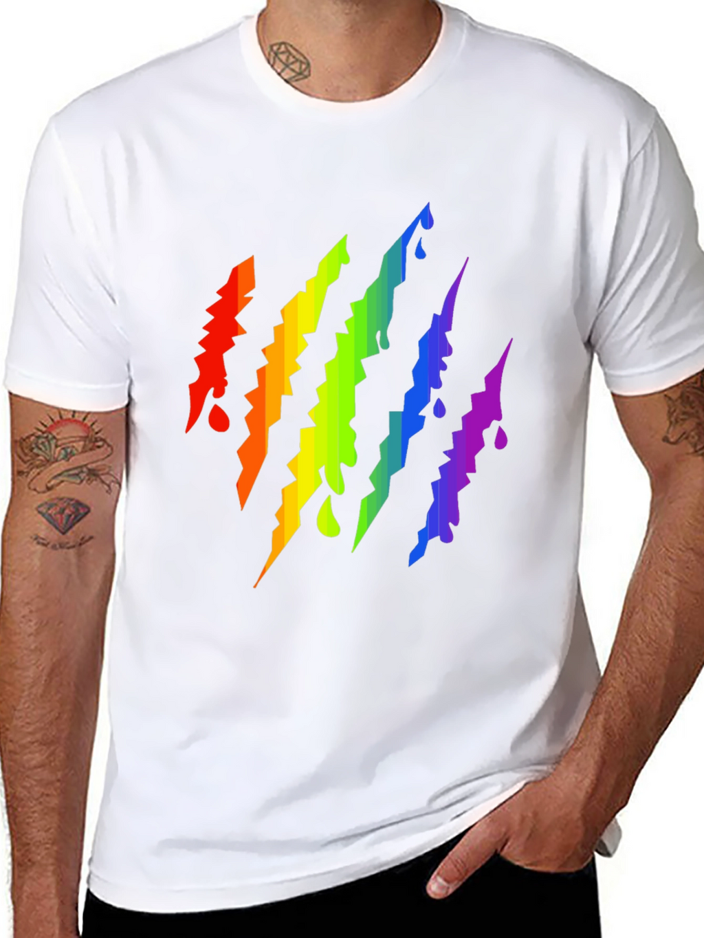 Rainbow Claw Mark Black T-Shirt