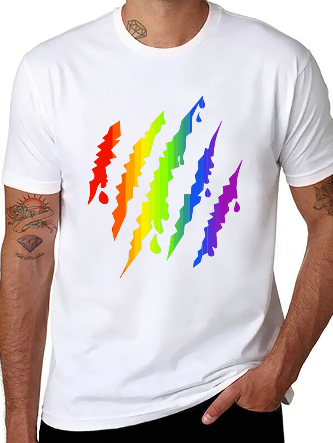 Rainbow Claw Mark Black T-Shirt