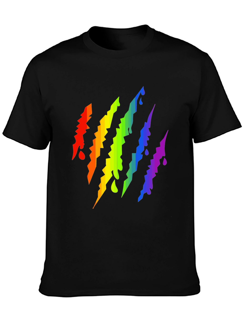 Rainbow Claw Mark Black T-Shirt