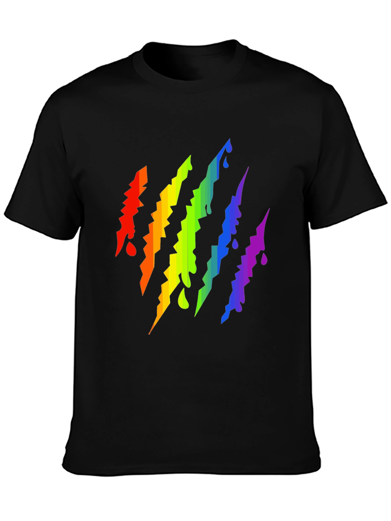 Rainbow Claw Mark Black T-Shirt