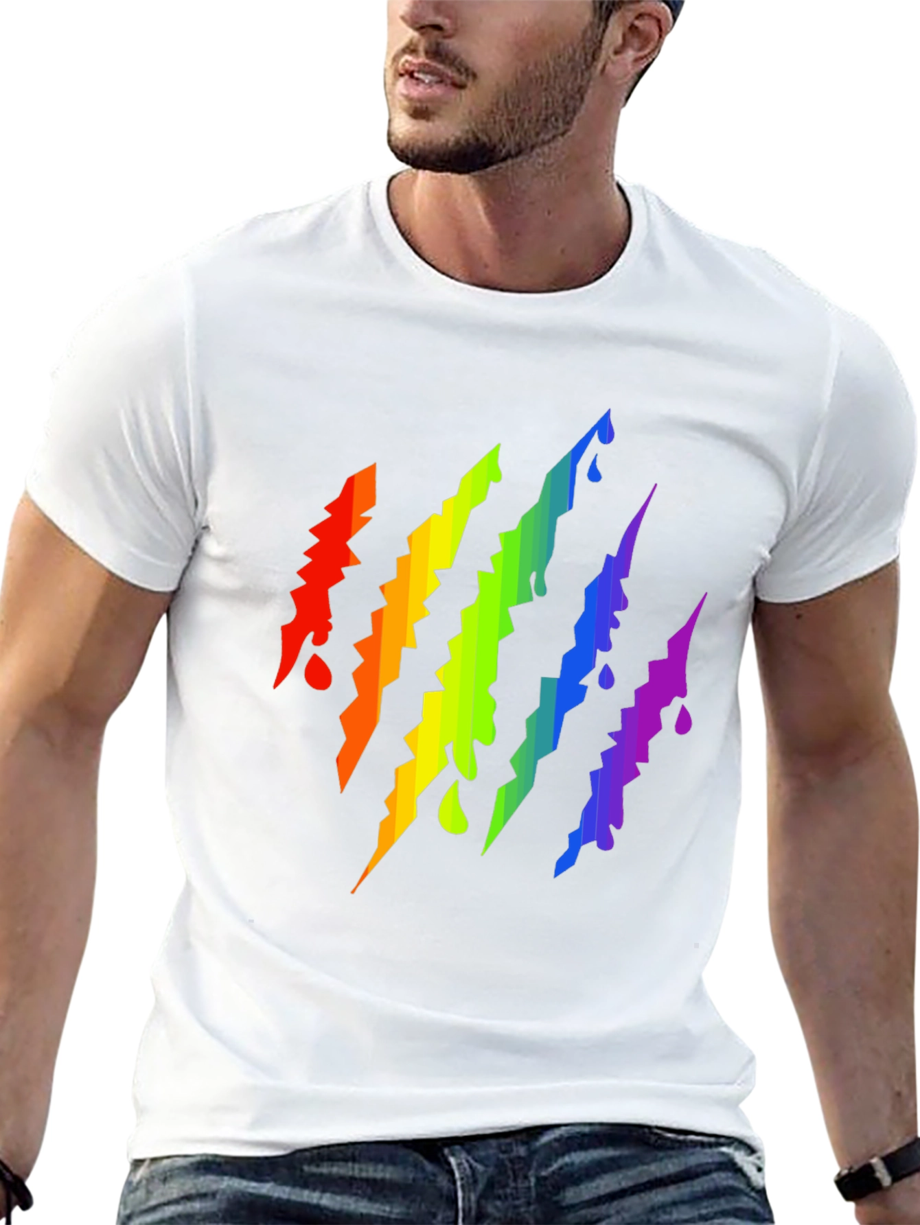 Rainbow Claw Mark Black T-Shirt