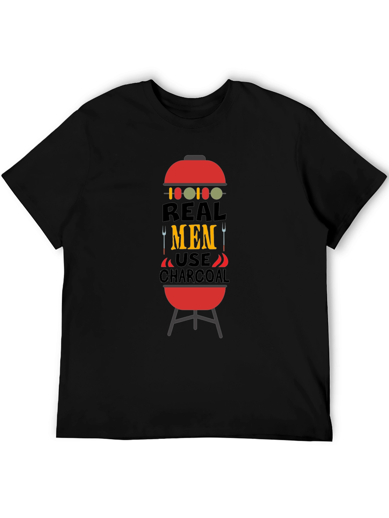 Real Men Use Charcoal BBQ Graphic Tee