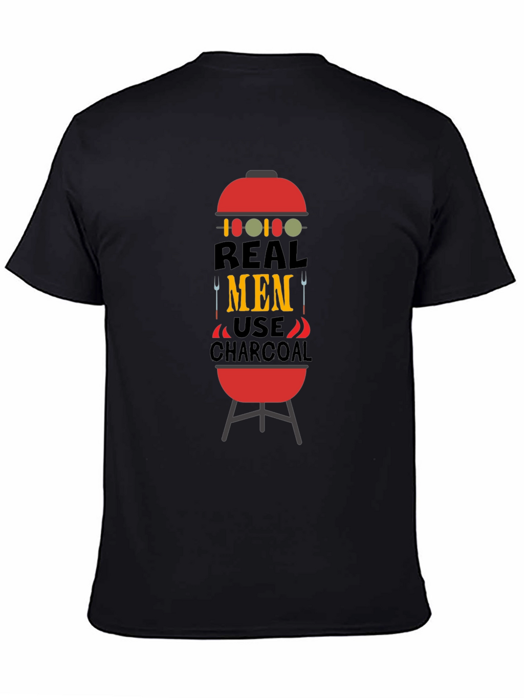 Real Men Use Charcoal BBQ Graphic Tee