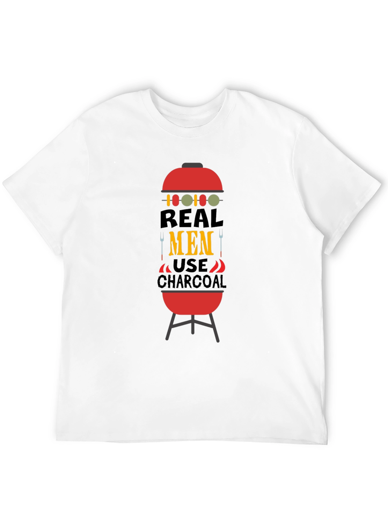 Real Men Use Charcoal BBQ Graphic Tee
