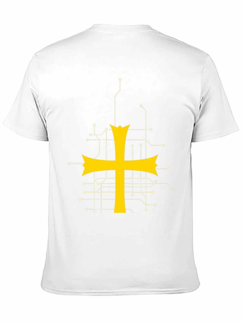 Tech Templar Knight T-Shirt - Circuit Board Cross Design