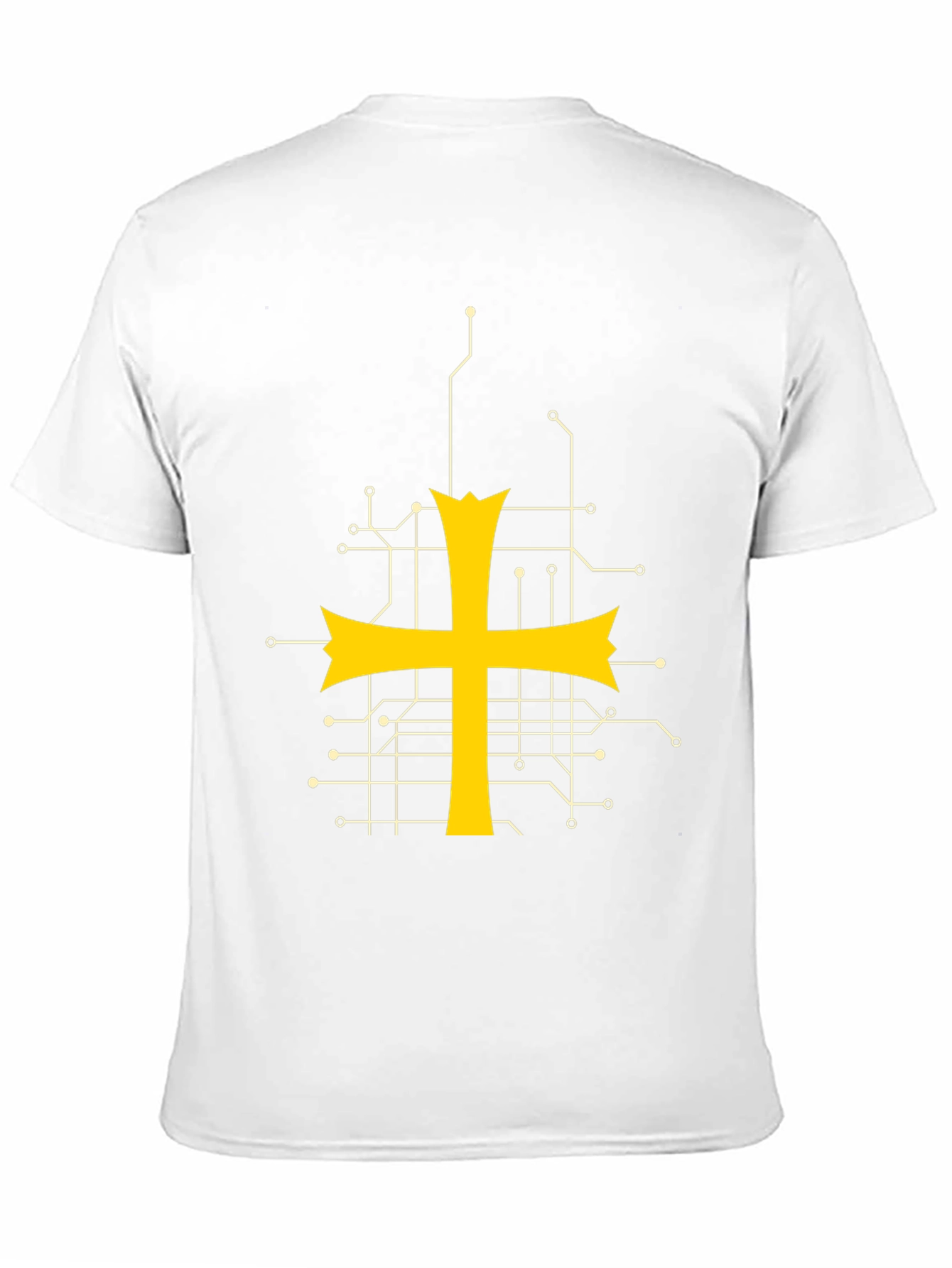 Tech Templar Knight T-Shirt - Circuit Board Cross Design