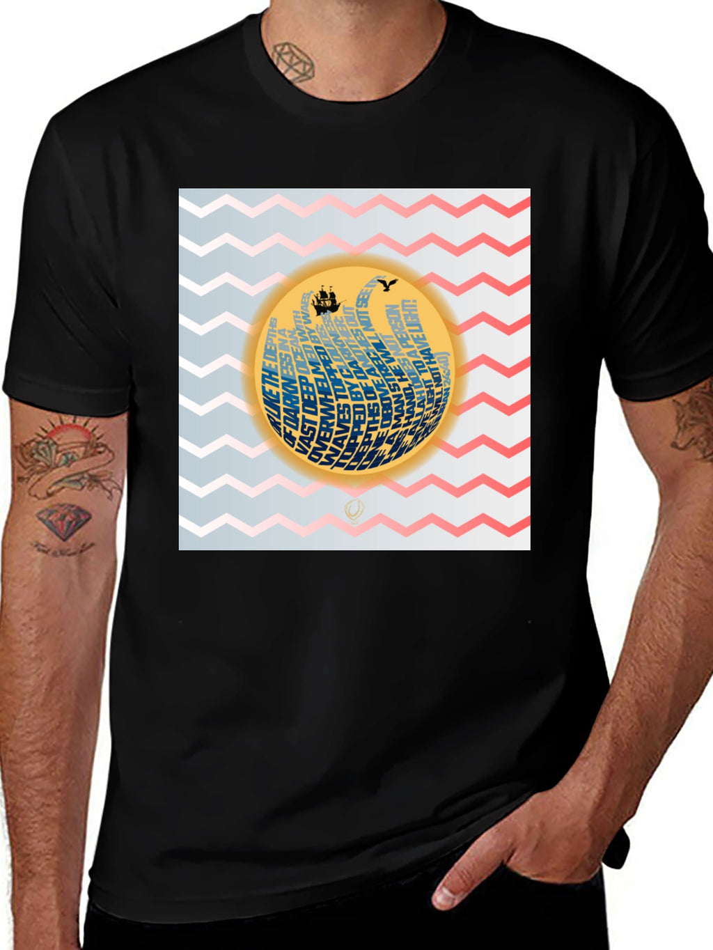 Nautical Phrase Graphic Black T-Shirt