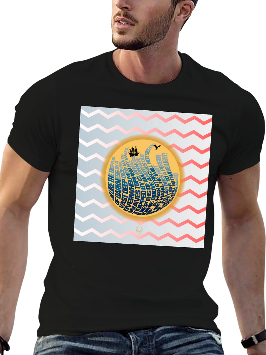 Nautical Phrase Graphic Black T-Shirt