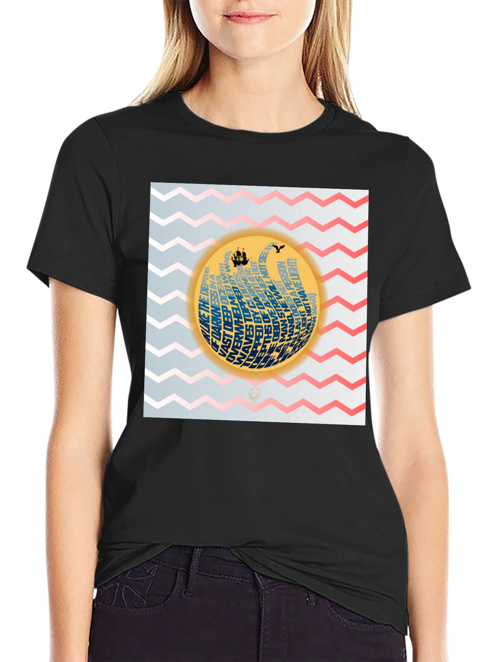 Nautical Phrase Graphic Black T-Shirt
