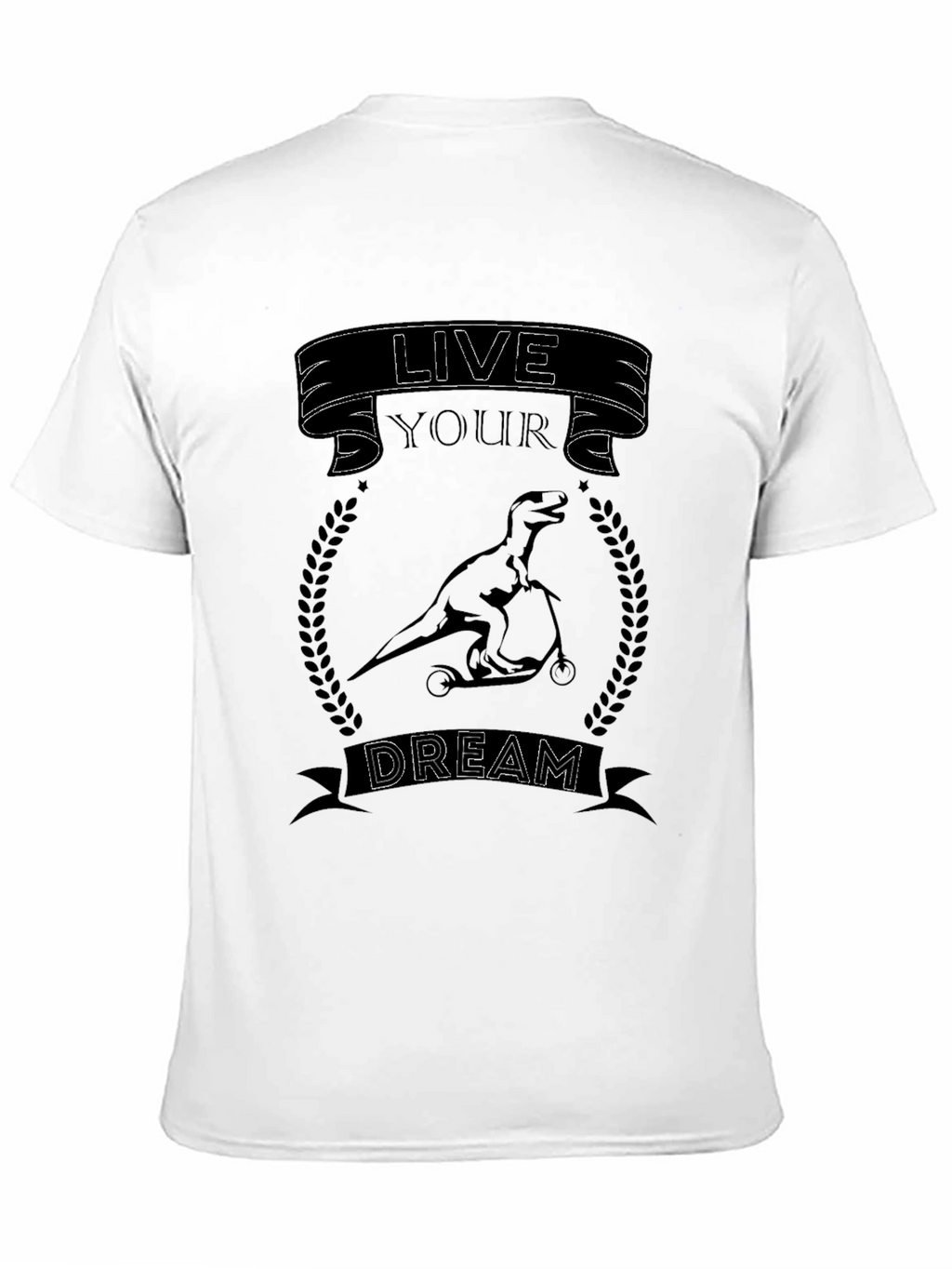 Live Your Dream Dinosaur T-Shirt - Black