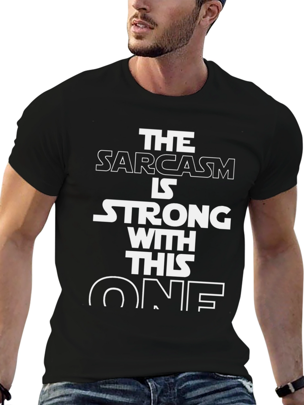 Sarcasm Strong Star Wars Inspired Black T-Shirt