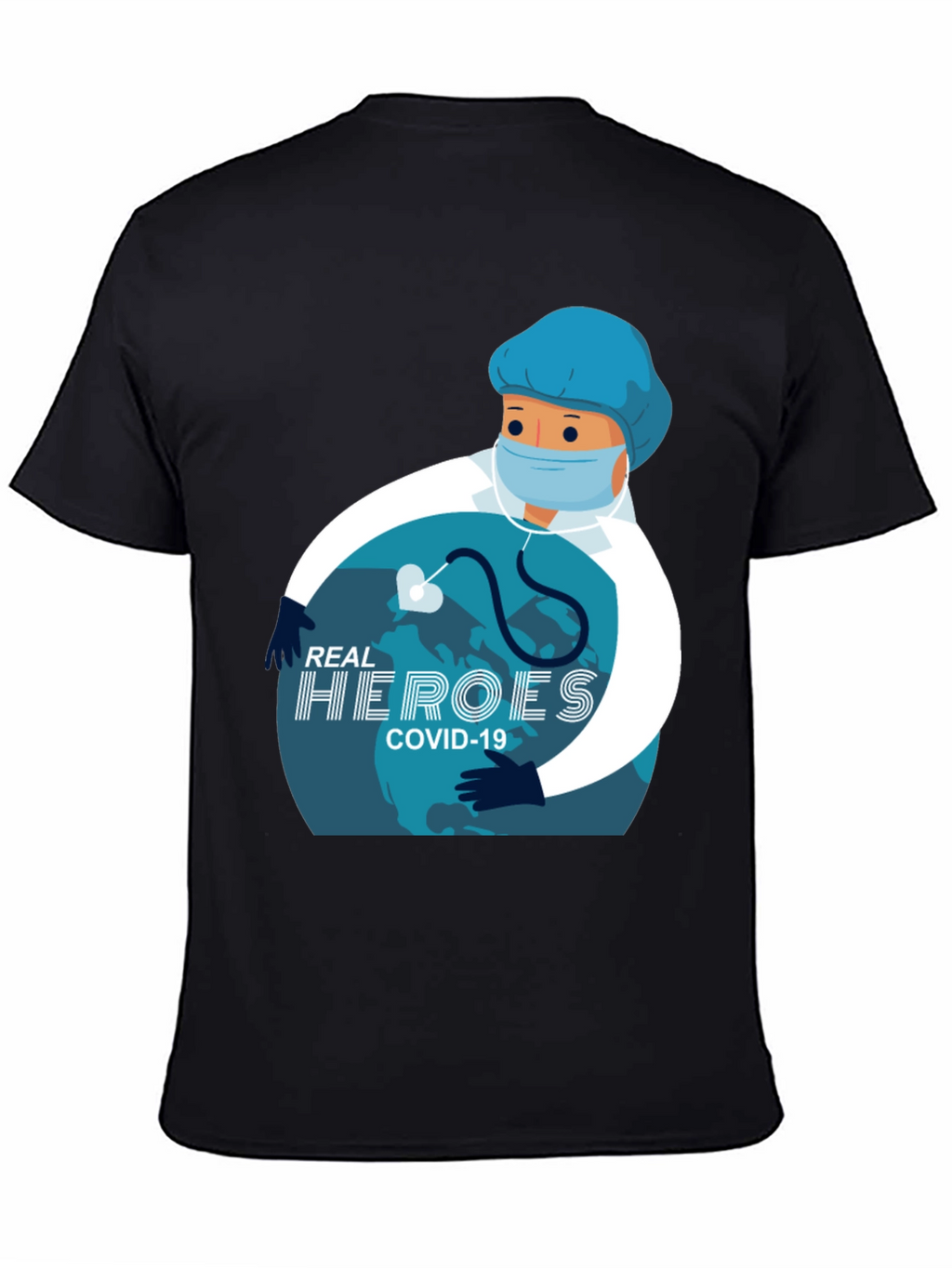 Real Heroes COVID-19 Graphic T-Shirt - Black