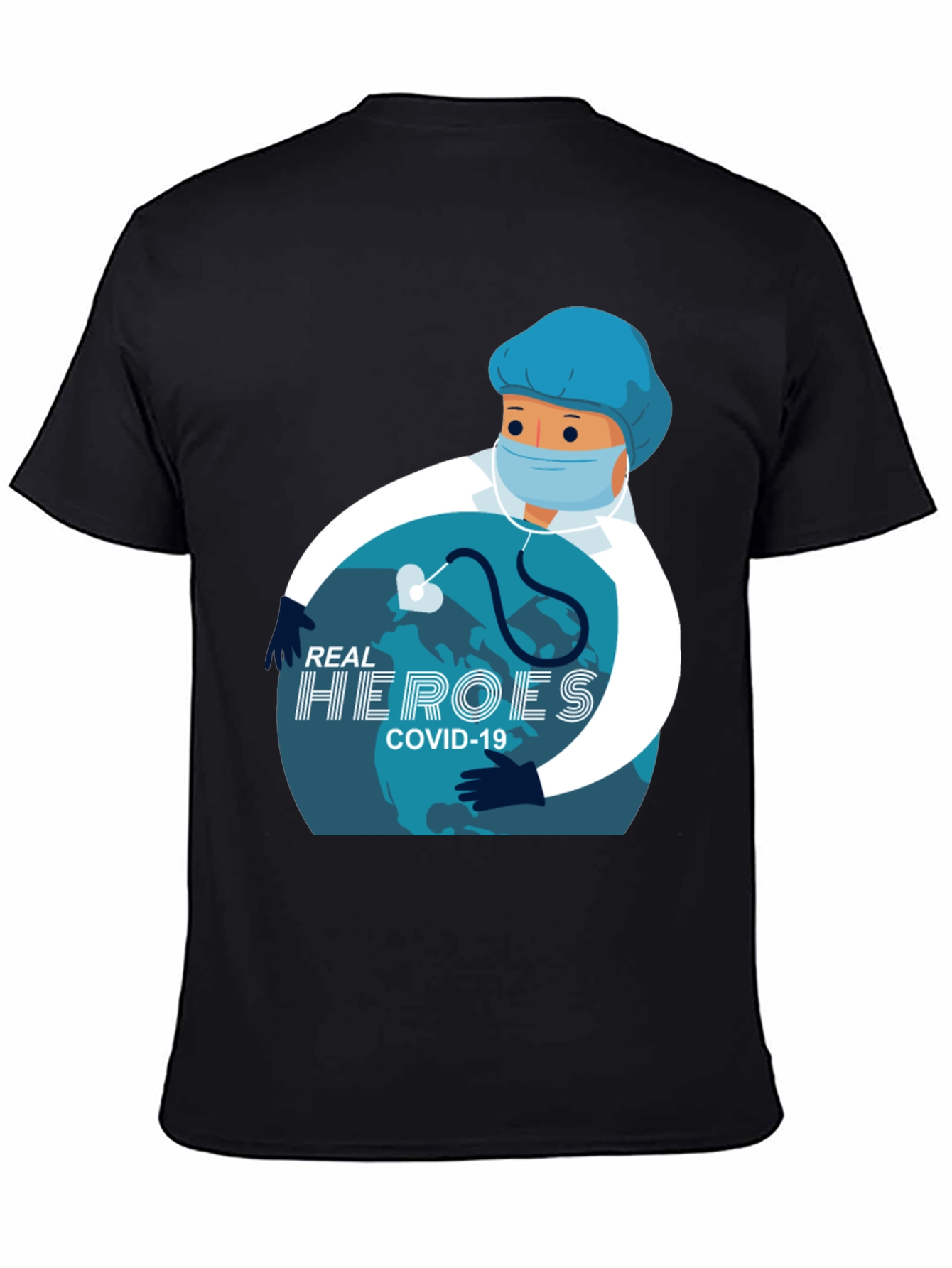 Real Heroes COVID-19 Graphic T-Shirt - Black