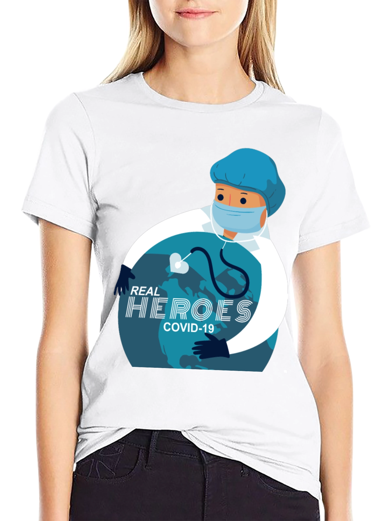 Real Heroes COVID-19 Graphic T-Shirt - Black