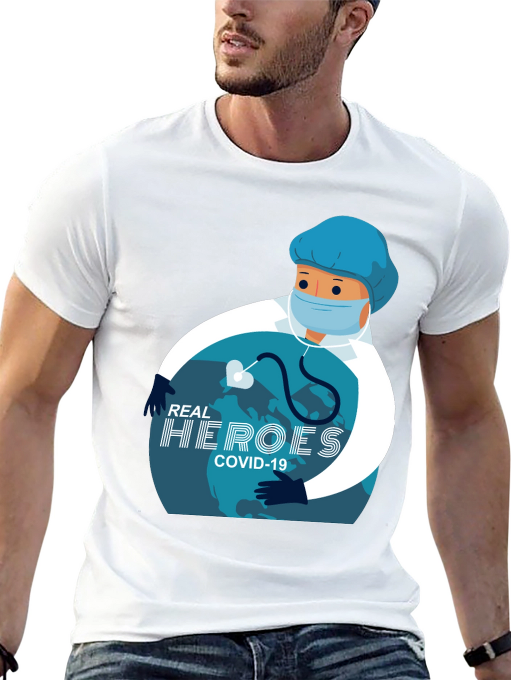 Real Heroes COVID-19 Graphic T-Shirt - Black