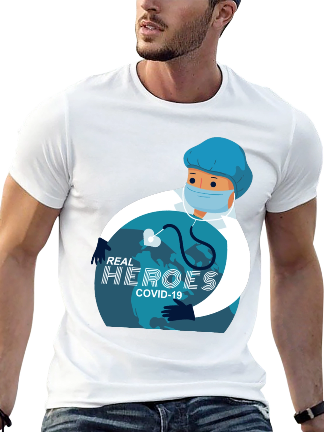Real Heroes COVID-19 Graphic T-Shirt - Black