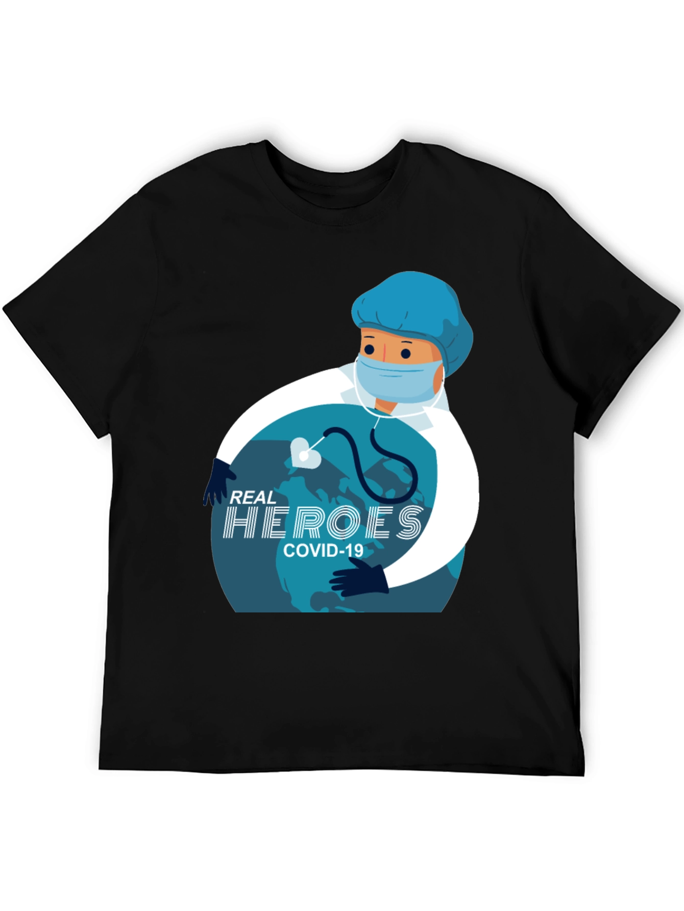 Real Heroes COVID-19 Graphic T-Shirt - Black