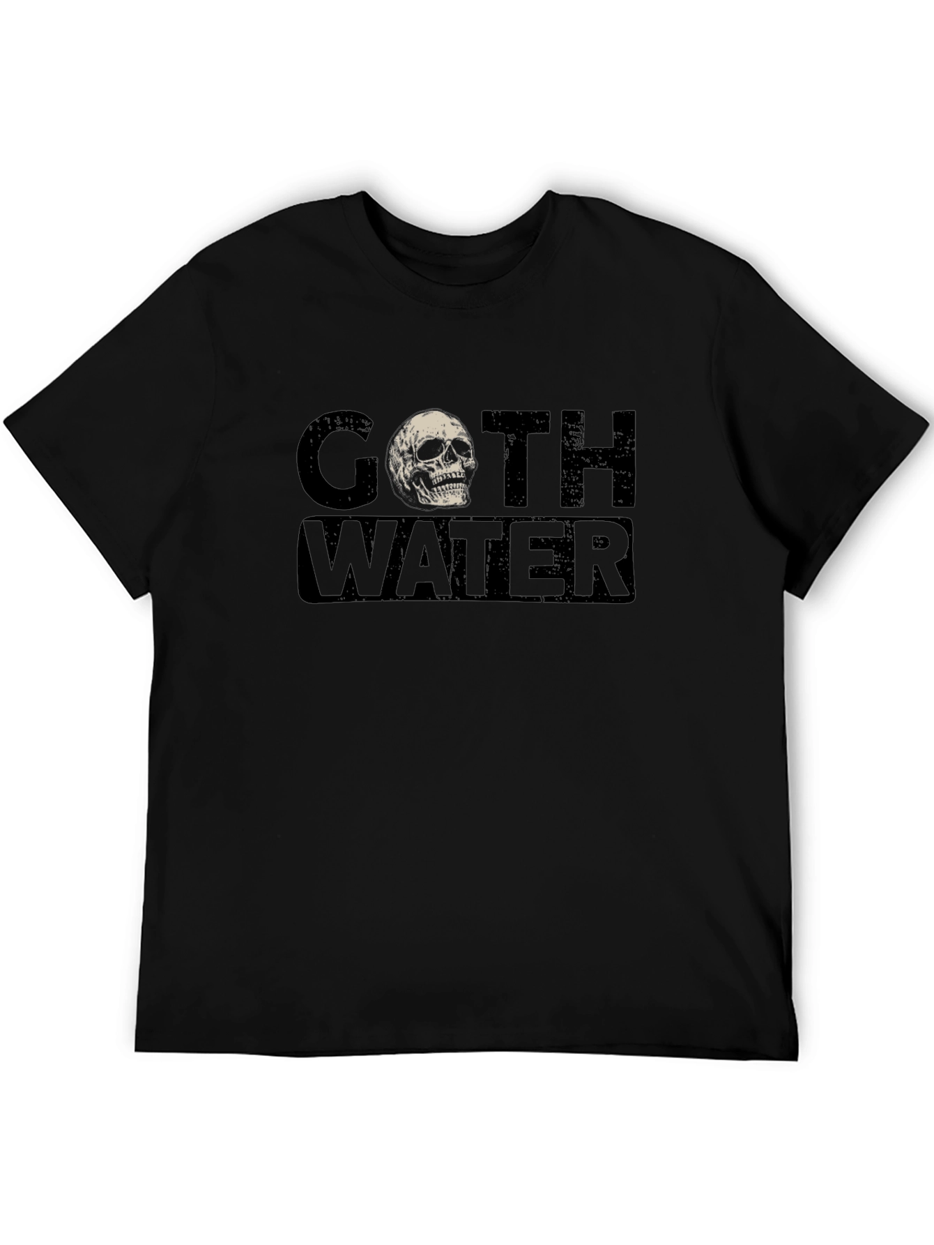 Goth Water Skull Graphic Tee - Dark Humor T-Shirt