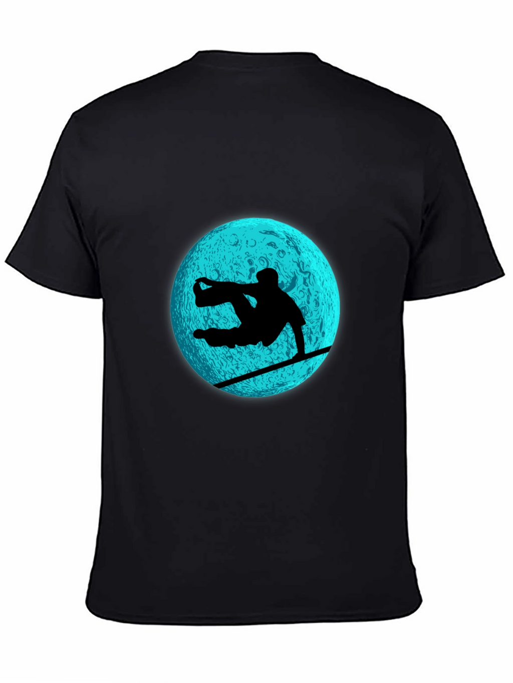 Snowboarder Moon Graphic Tee - Black