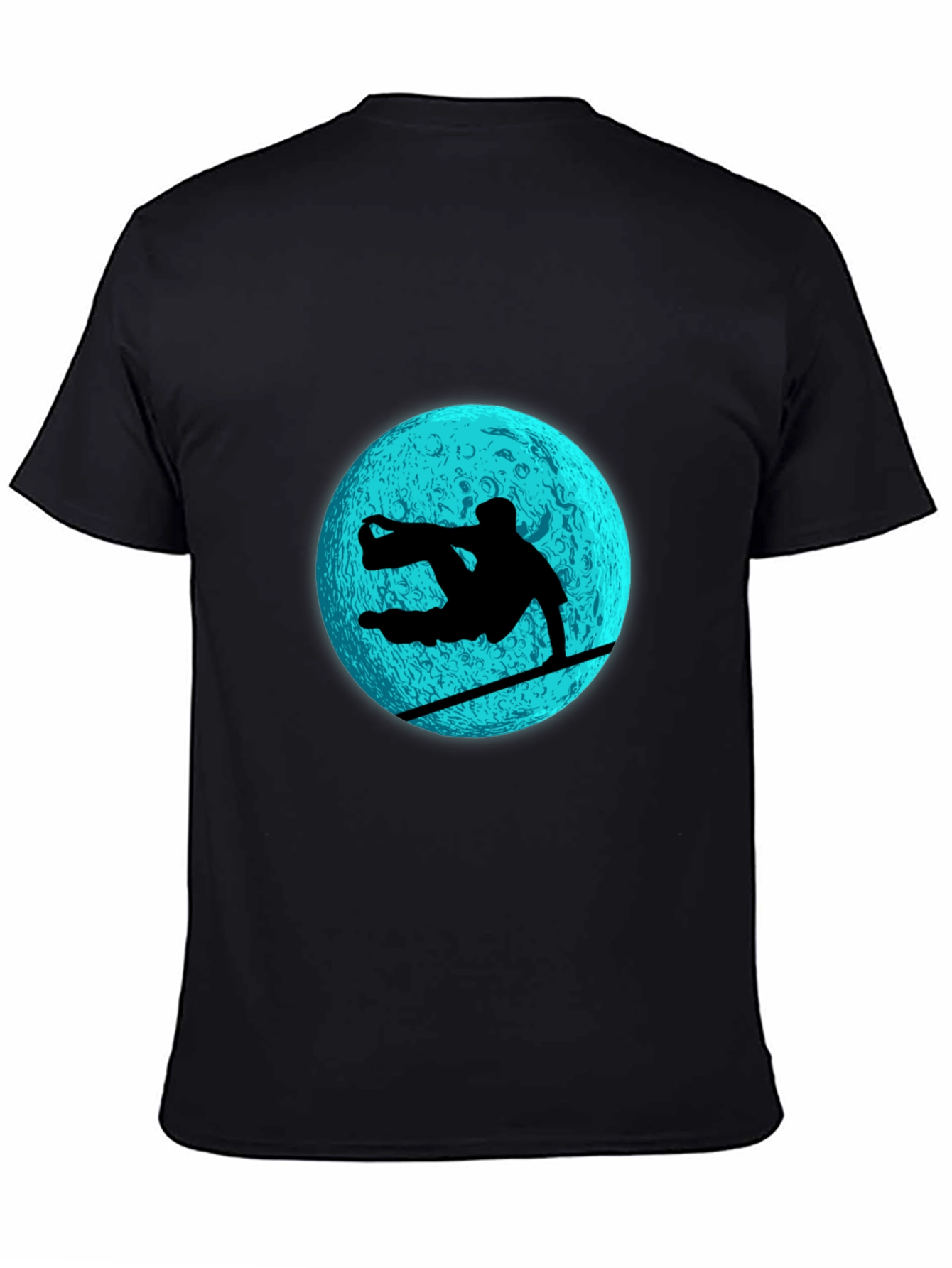 Snowboarder Moon Graphic Tee - Black
