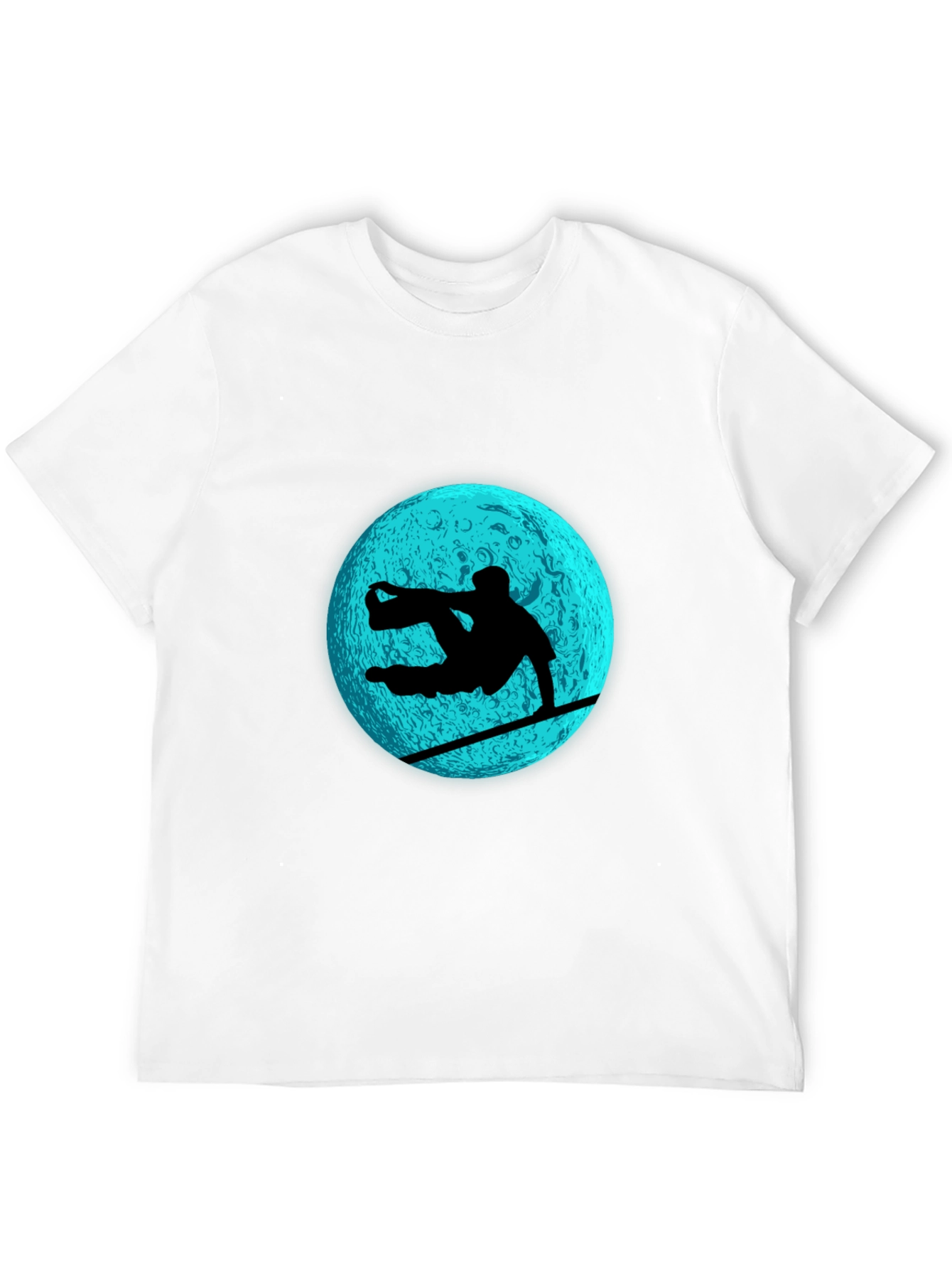 Snowboarder Moon Graphic Tee - Black