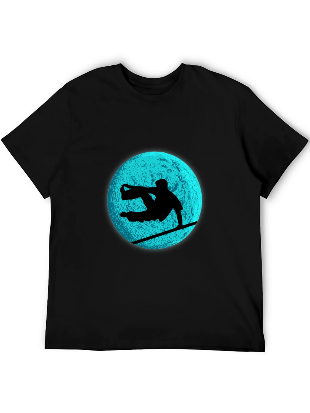 Snowboarder Moon Graphic Tee - Black