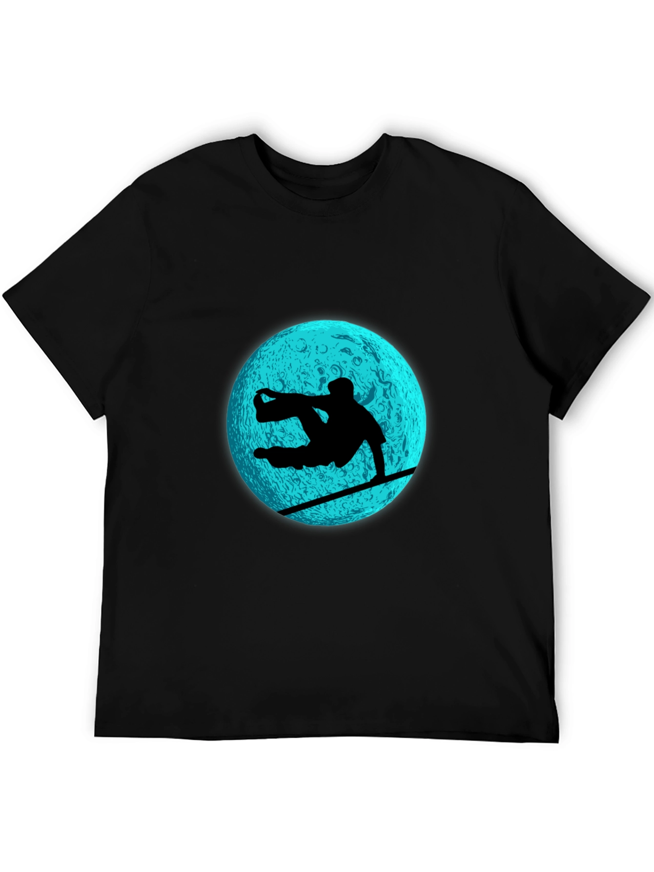 Snowboarder Moon Graphic Tee - Black