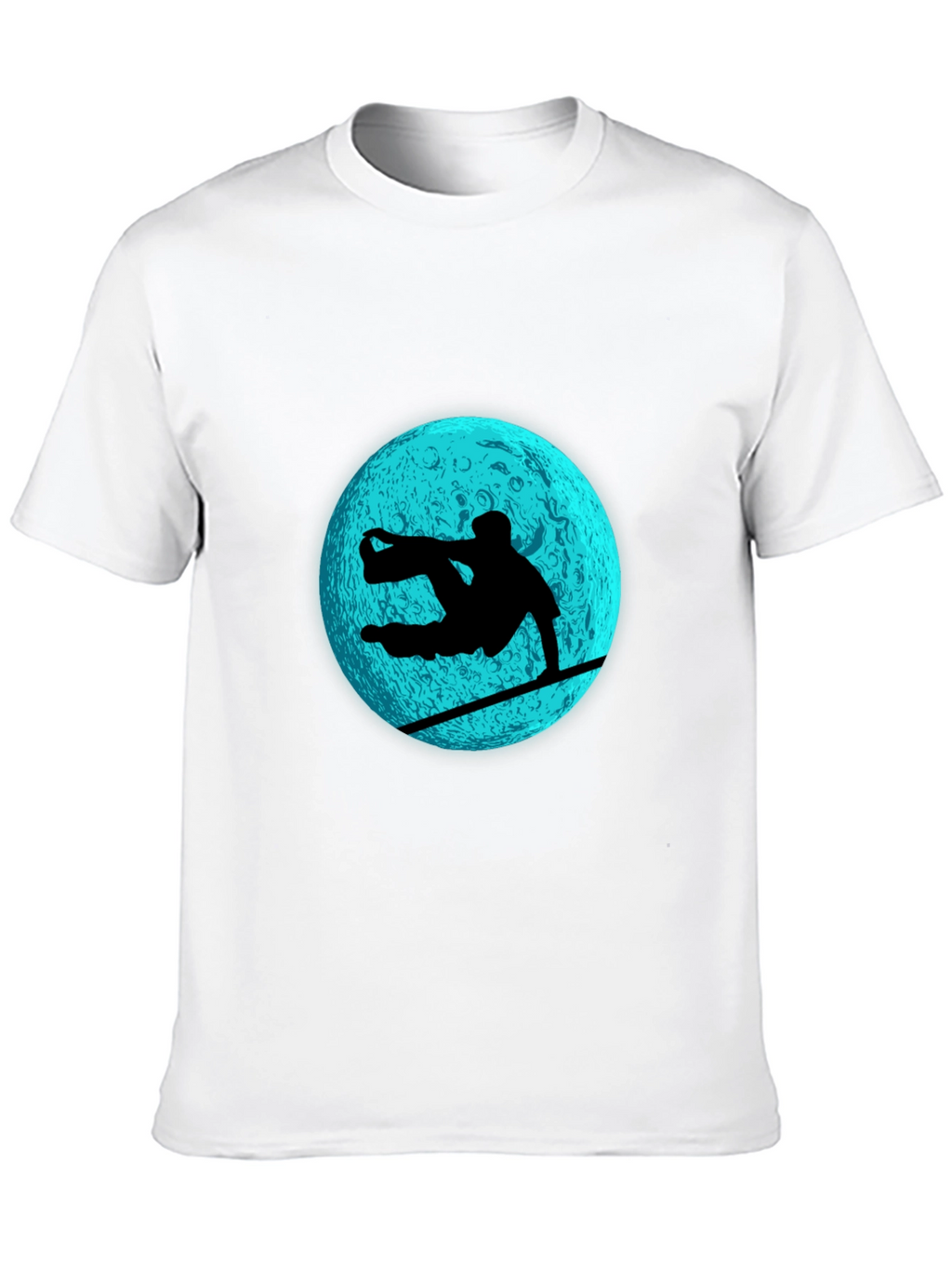 Snowboarder Moon Graphic Tee - Black