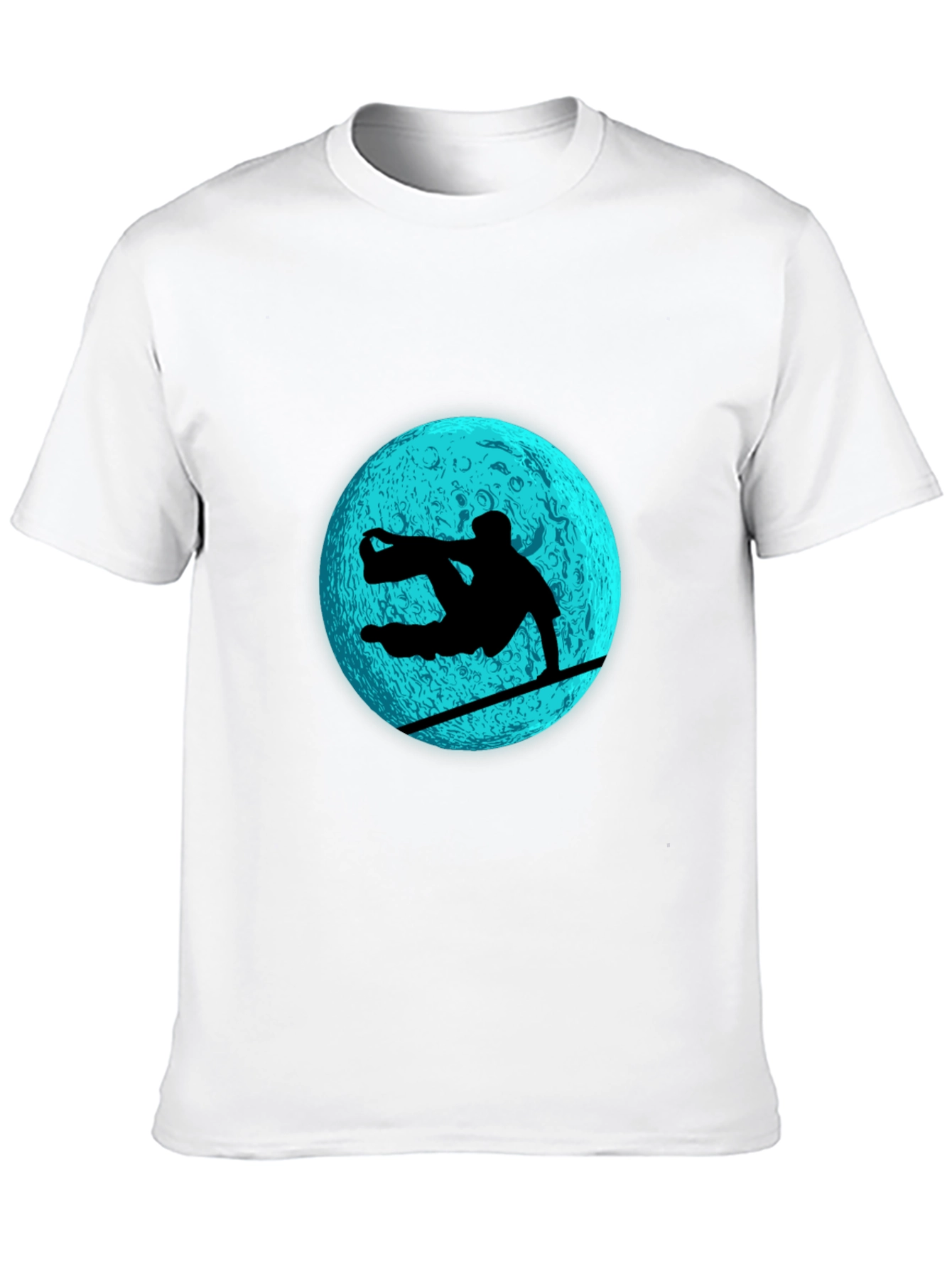 Snowboarder Moon Graphic Tee - Black
