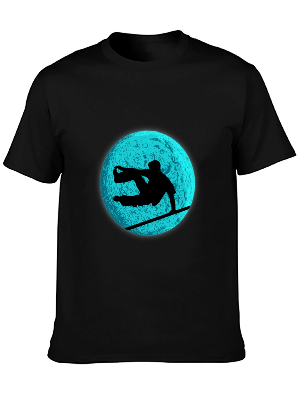 Snowboarder Moon Graphic Tee - Black