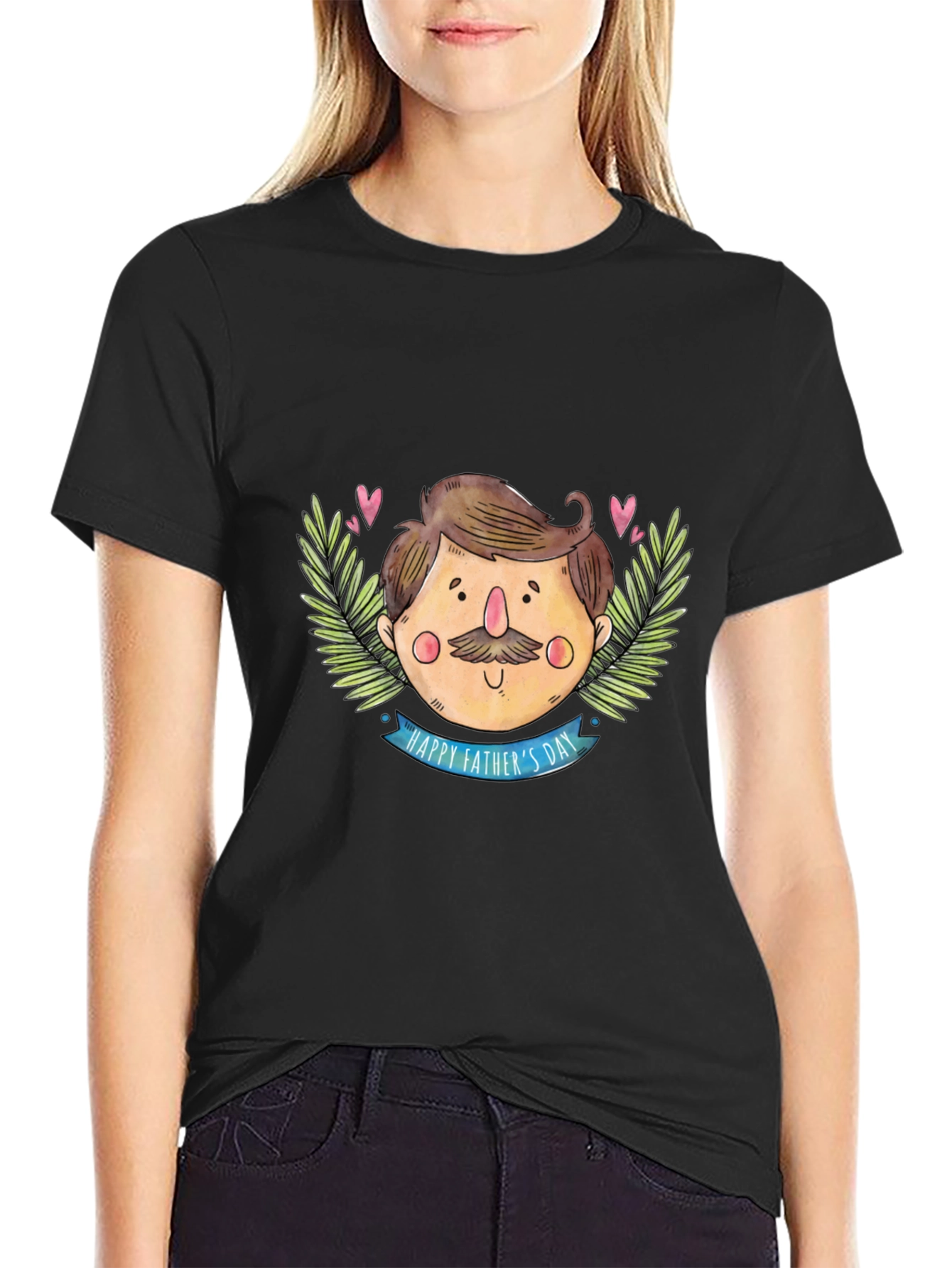 Happy Fathers Day Black T-Shirt