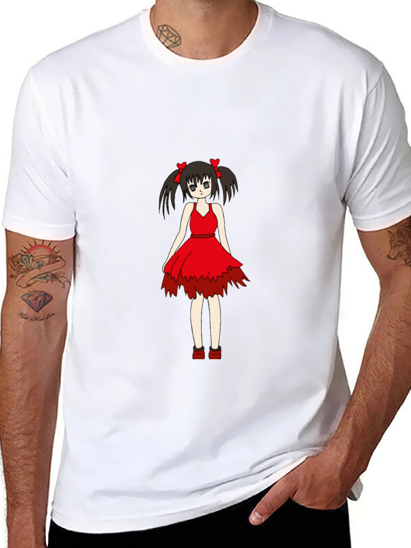 Anime Girl Graphic Black T-Shirt