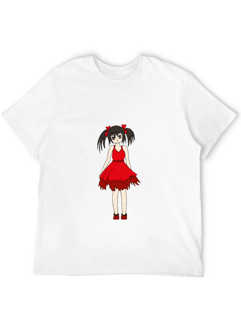 Anime Girl Graphic Black T-Shirt