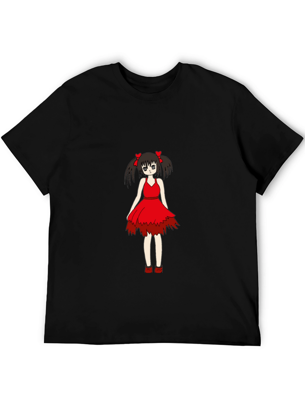 Anime Girl Graphic Black T-Shirt