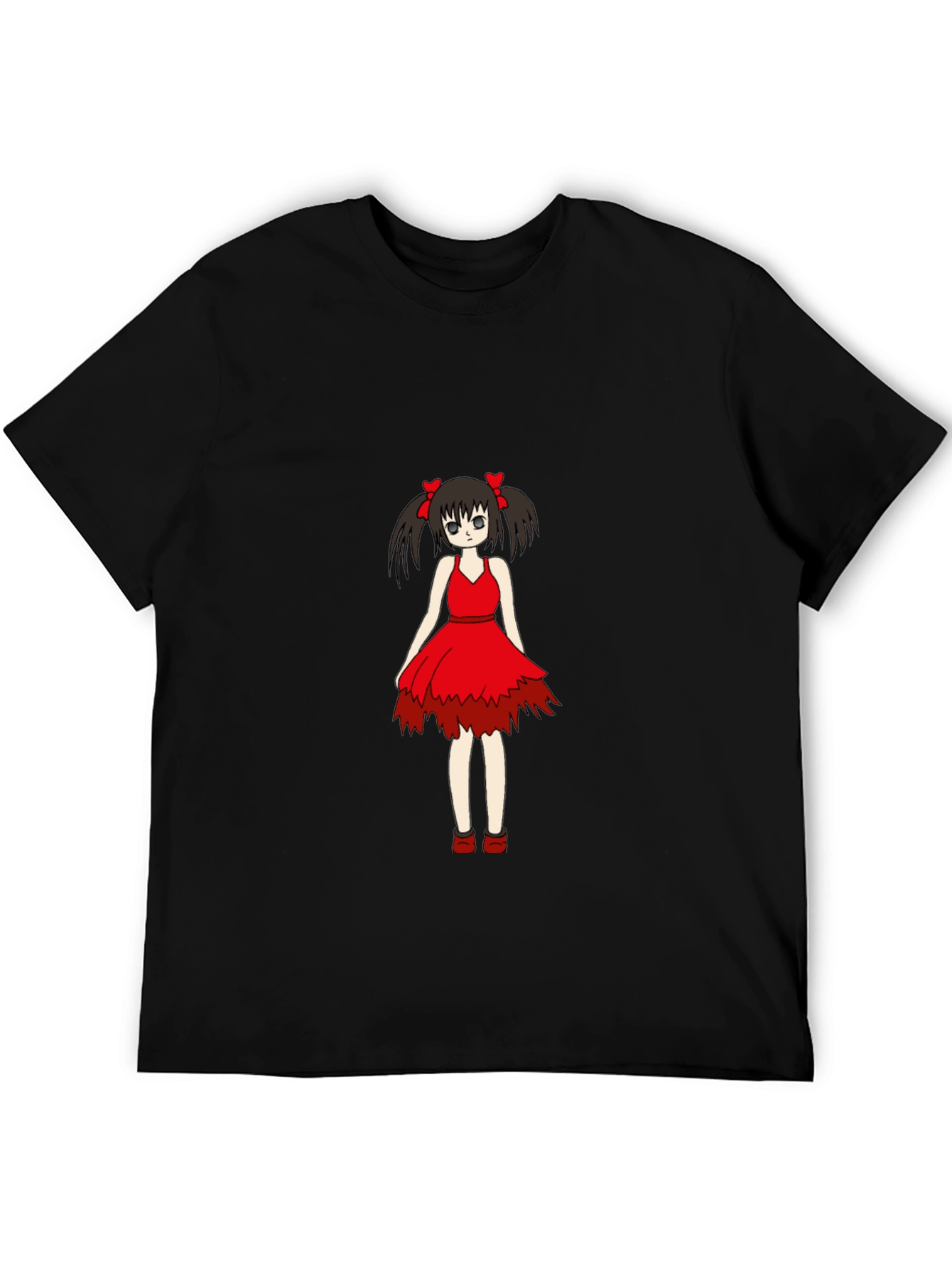 Anime Girl Graphic Black T-Shirt