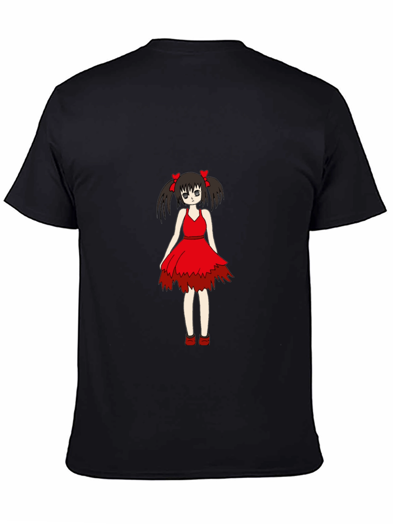Anime Girl Graphic Black T-Shirt