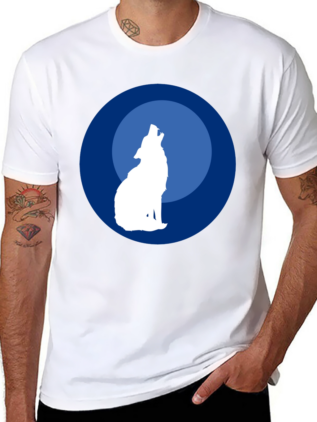 Wolf Howling at Moon Graphic T-Shirt