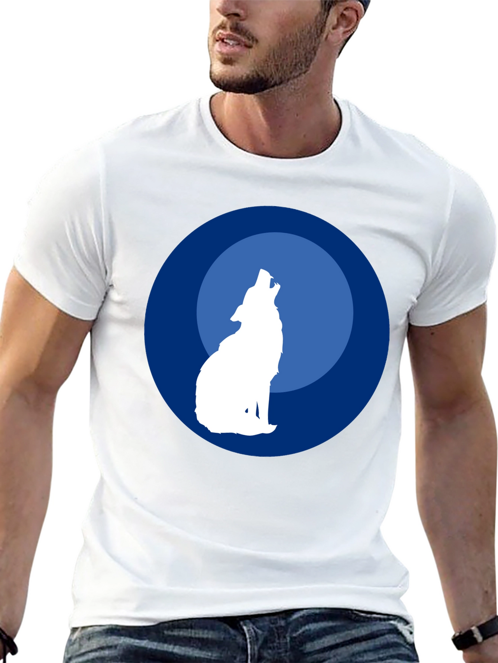 Wolf Howling at Moon Graphic T-Shirt