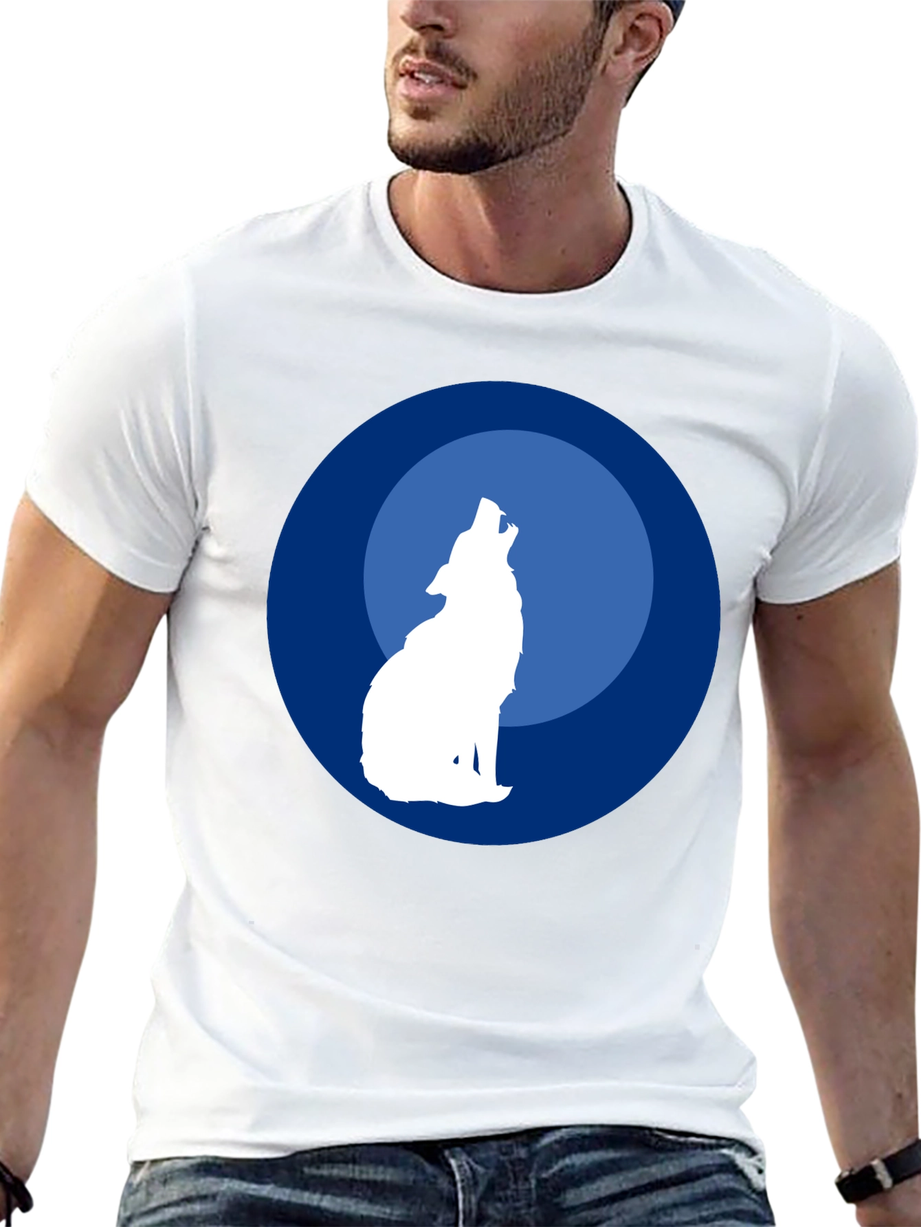 Wolf Howling at Moon Graphic T-Shirt