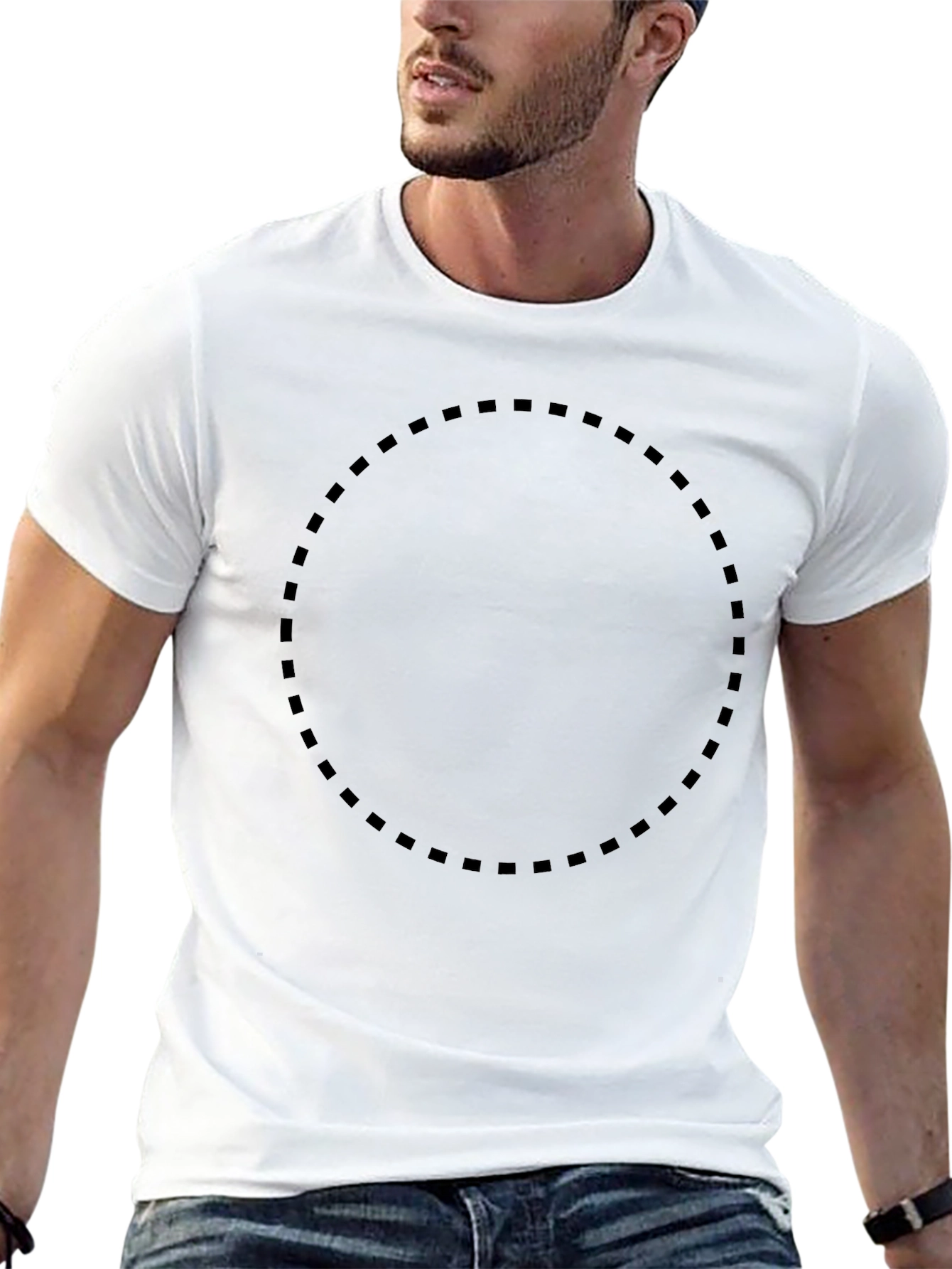 Mens Black Solid Crew Neck T-Shirt
